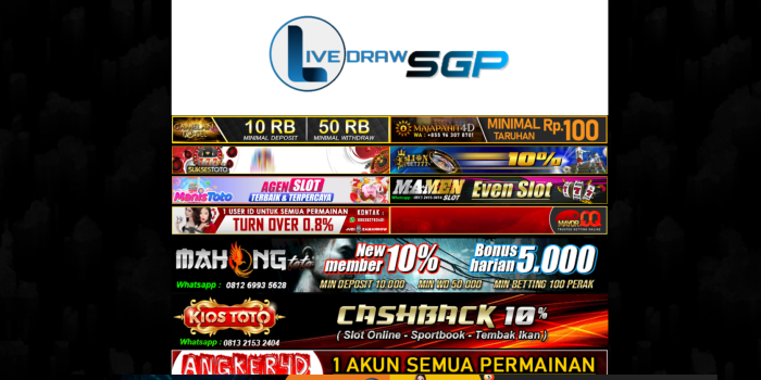 Hasil Pengeluaran Sgp Live Hari Ini Tercepat Indonesia