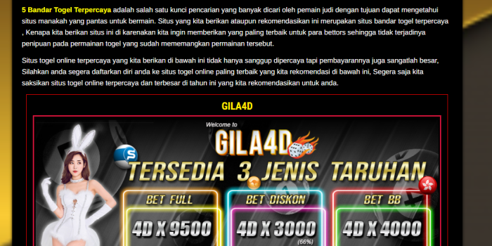 tempat pasang togel online