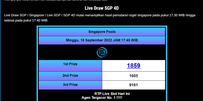 Live Draw Singapore