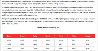 data pengeluaran hongkong