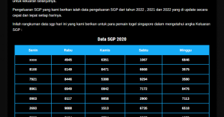 data pengeluaran singapore