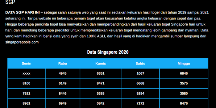 data sgp