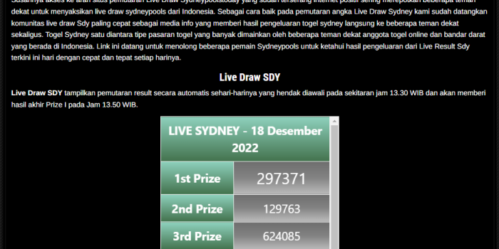 live draw sdy